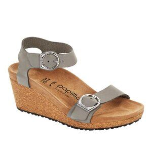 Nitb Papillio by Birkenstock Grey Gray NARROW Soley Wedge heel Sandals